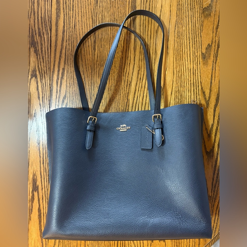 Coach Dark Blue Molly Leather Tote